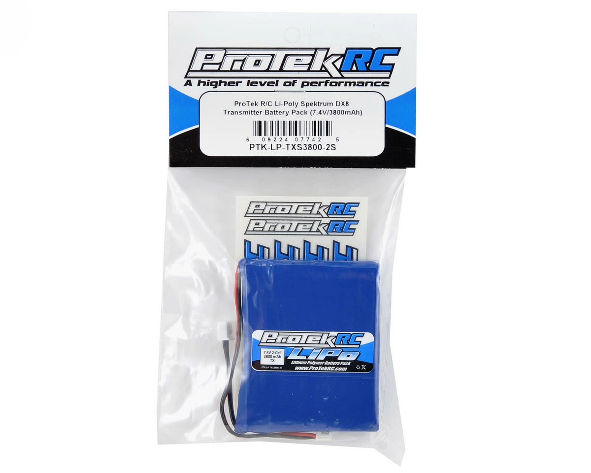 ProTek RC LiPo Spektrum DX7S/DX8/DX9 Transmitter Battery (7.4V/3800mAh) 4 ProTek RC LiPo Spektrum DX7S/DX8/DX9 Transmitter Battery (7.4V/3800mAh) - Image 2