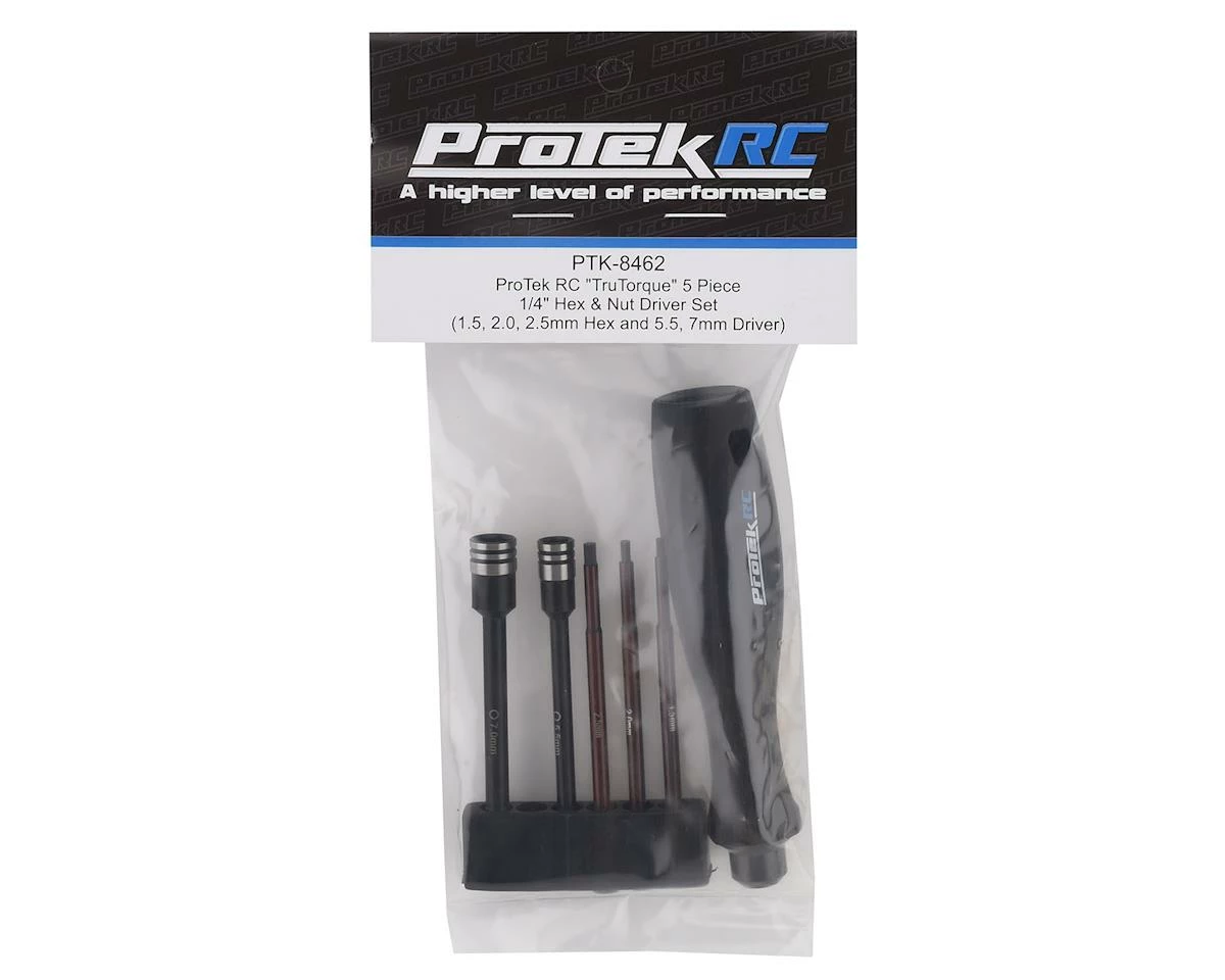 ProTek RC "TruTorque" 5-Piece 1/4" Drive Hex & Nut Driver Set (1.5, 2.0, 2.5mm Hex & 5.5, 7mm Nut Driver) 5 ProTek RC "TruTorque" 5-Piece 1/4" Drive Hex & Nut Driver Set (1.5, 2.0, 2.5mm Hex & 5.5, 7mm Nut Driver) - Image 3